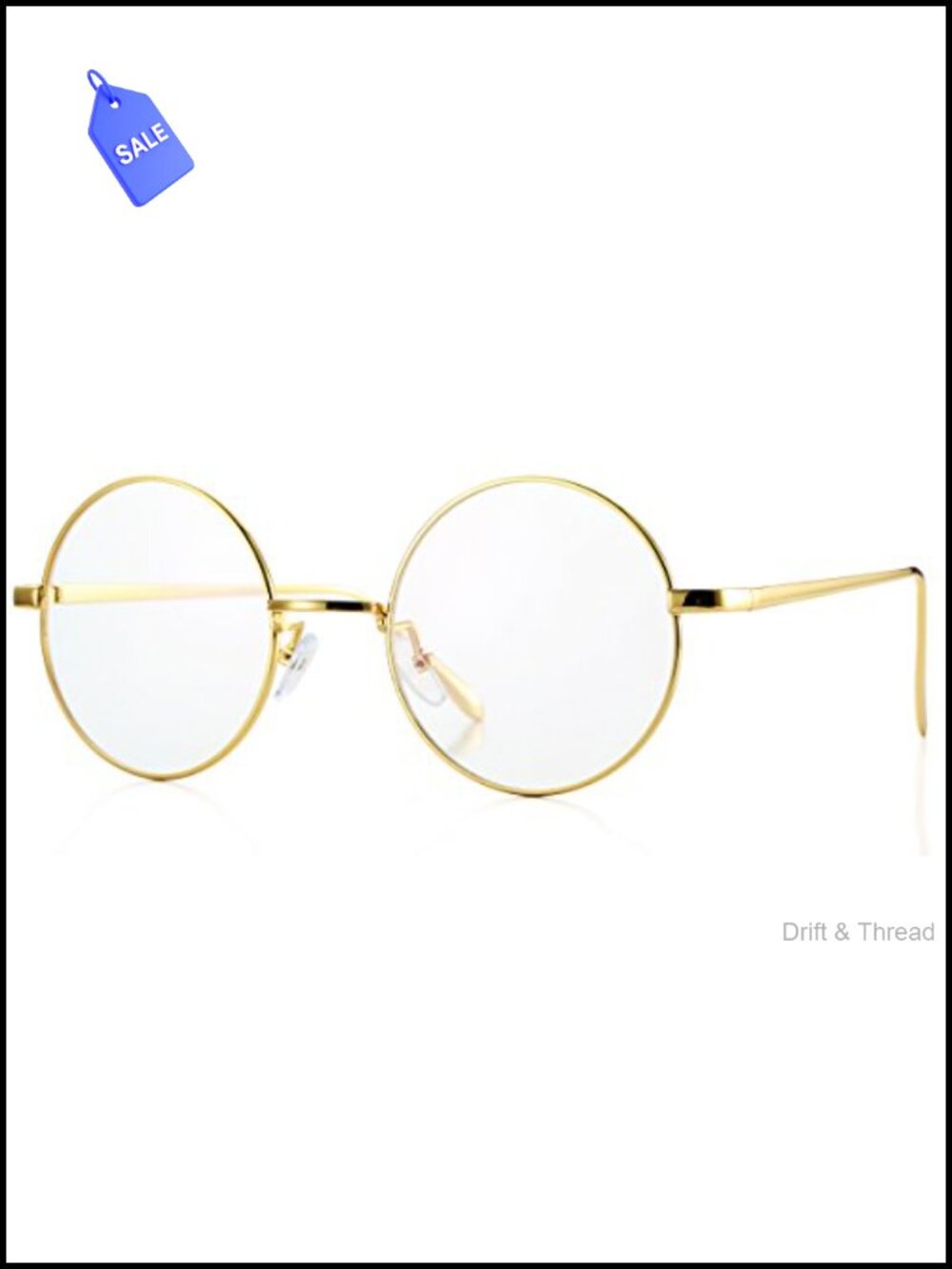 Round Metal Blue Light Blocking Glasses Clear Lens Retro Eyewear